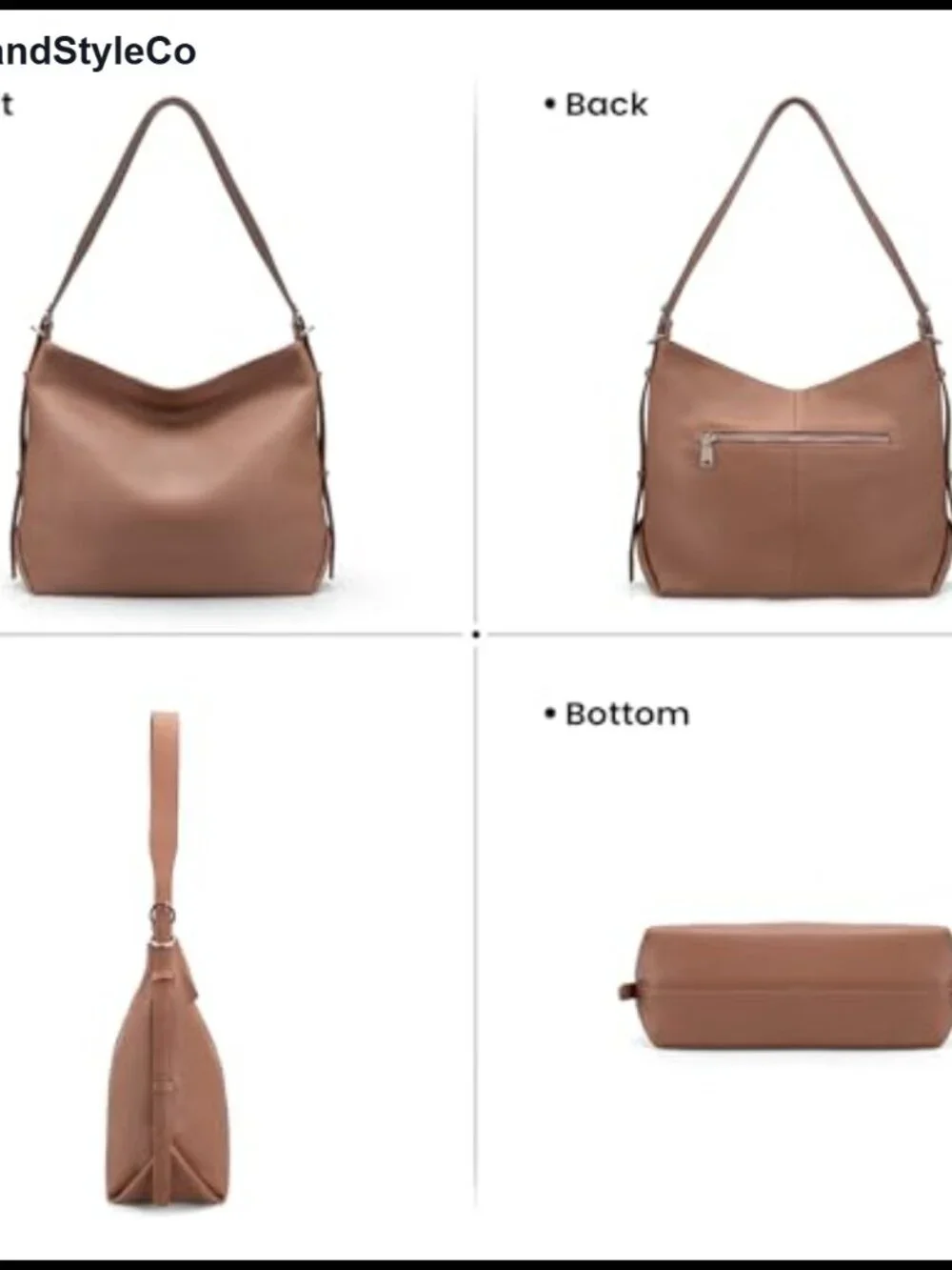 Genuine Leather Hobo Bag Women Crossbody Purse Adjustable Strap